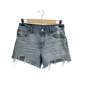 AEO Super High Rise Relaxed Jean Shorts Size 2 Cut Offs